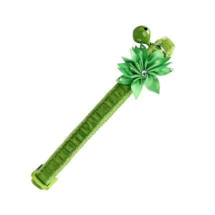 COLLAR GATO FLORES VERDE