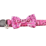 Pawise Collar para gato rosado con moña