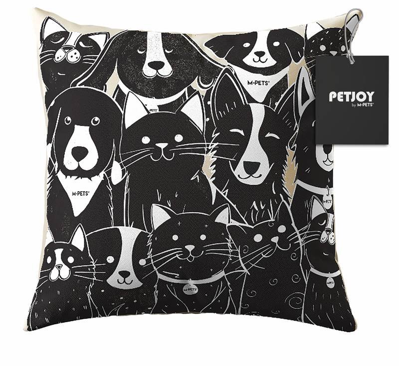 d67c58dc-04d1-11f0-bce6-967bf3cf5c4f Almohadón con cierre MPETS PETJOY Happy Hugs PetFamily Negro y blanco - Imagen 1